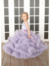 Beaded Lavender Lace Tulle Cloud Flower Girl Dress